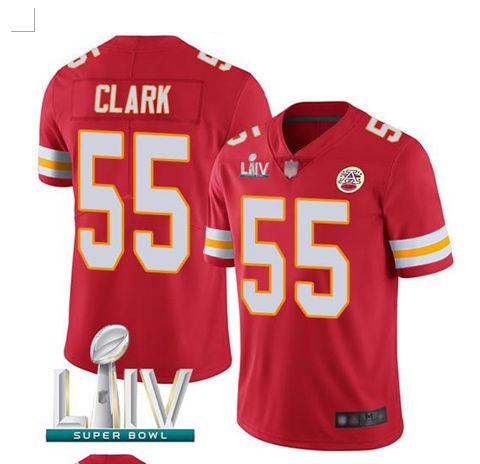 Men Kansas City Chiefs #55 Clark Red Super Bowl LIV 2020 Stitched NFL Vapor Untouchable Limited Jersey->kansas city chiefs->NFL Jersey